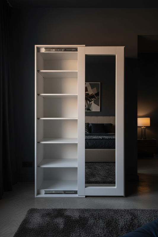 Sliding Mirror Wardrobe – 71" | Premium Bedroom Storage