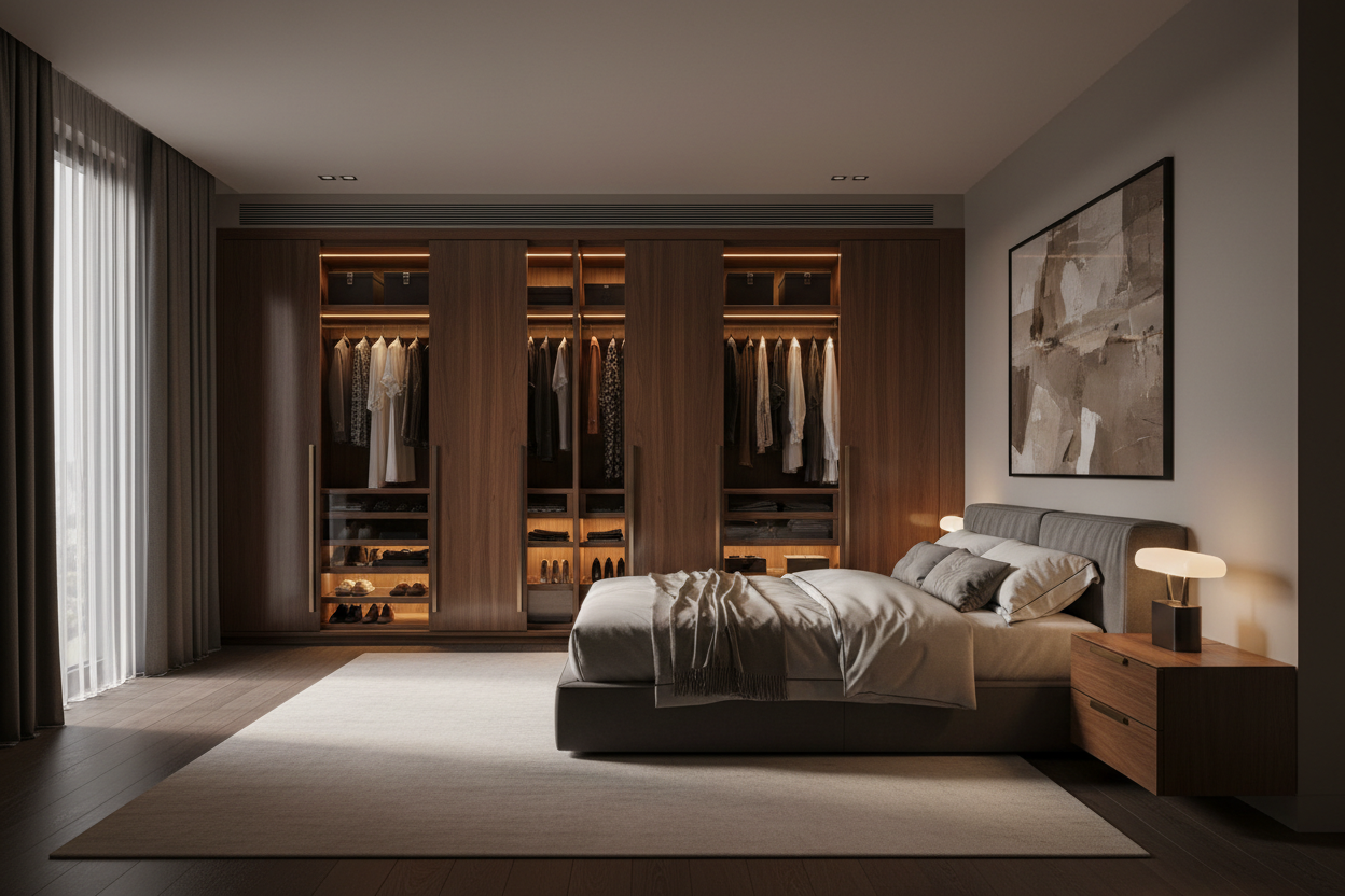 Sliding Mirror Wardrobe – 71" | Premium Bedroom Storage